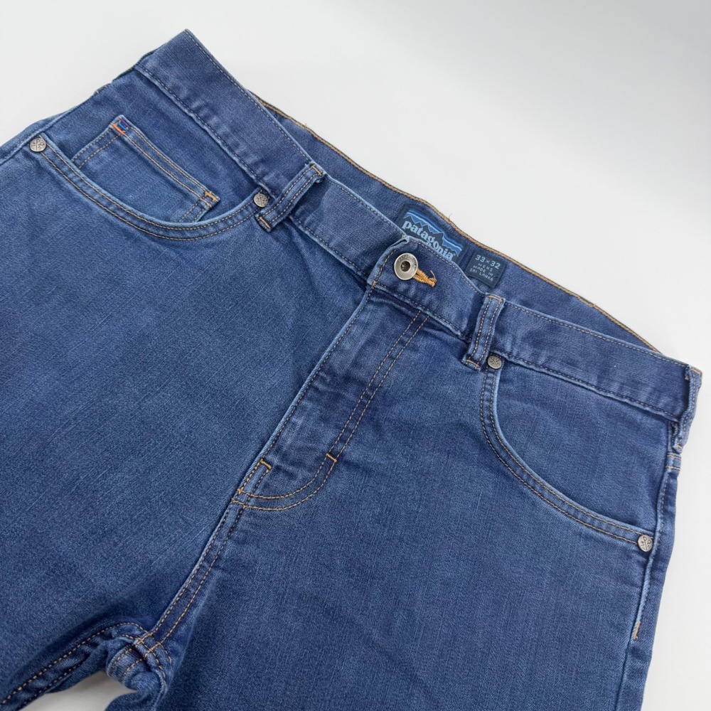 Patagonia Worn Wear Jeans Mens 33x32 Blue Straight Leg Organic Cotton Denim